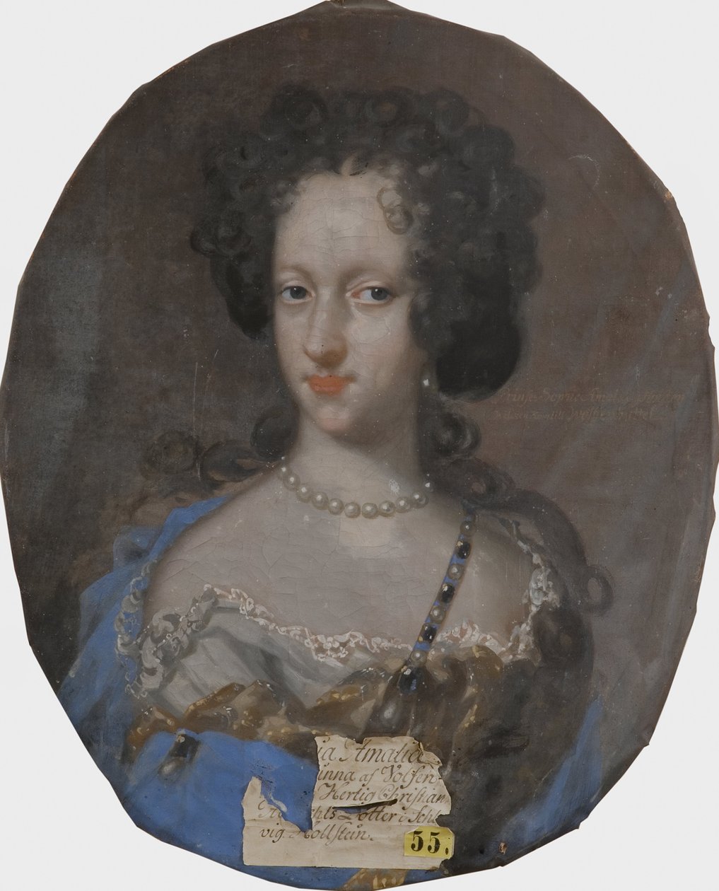 Sophie Amalie von Schleswig Holstein Gottorp, princesse dano norvegienne - Portrait of Princess Sophie Amalie of Holstein-Gottorp (1670-1710), Duchess of Brunswick-Lueneburg, by Krafft, David, von (1655-1724). Oil on canvas. Dimension : 69x56 cm. Nationalm 作者 戴维·冯·克拉夫特
