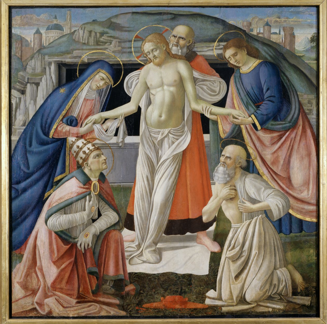 Pieta，1479（面板上的蛋彩画） 作者 大卫·吉兰达欧（Davide Ghirlandaio）