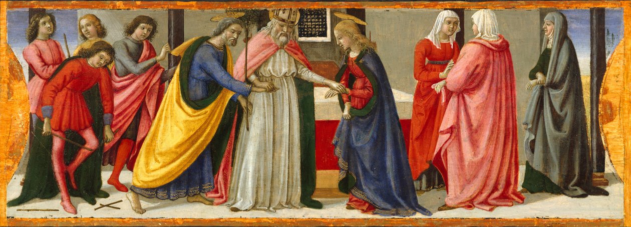 处女的婚姻，ca。 1479。 作者 大卫·吉兰达欧（Davide Ghirlandaio）