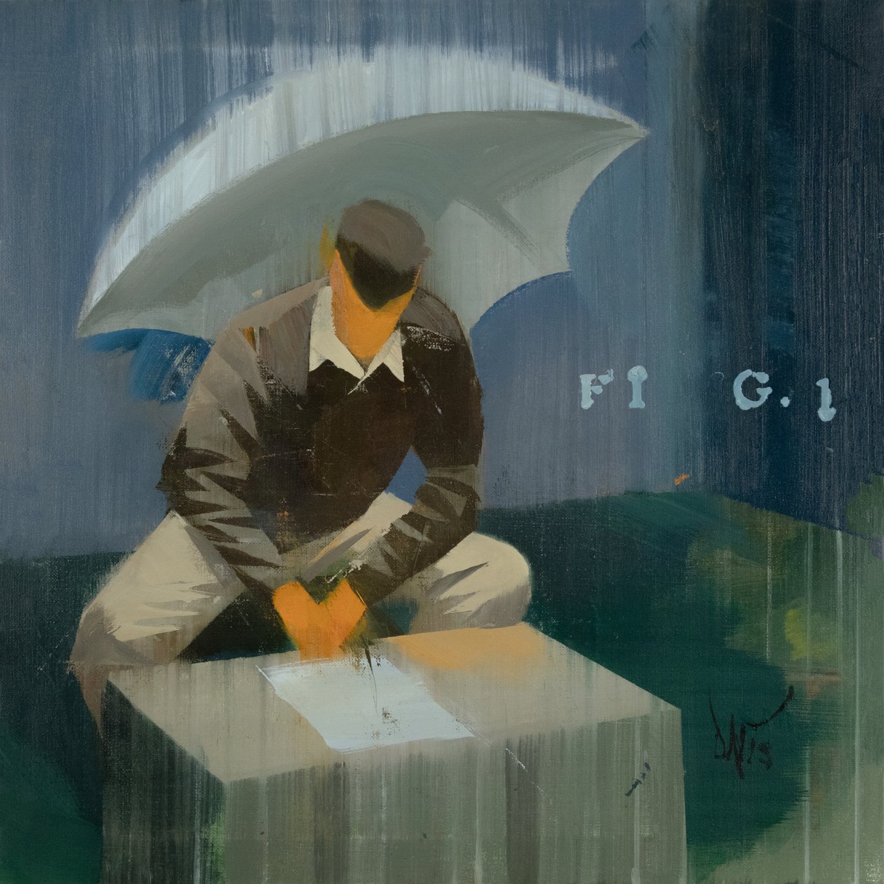 Marcel Broodthaers 22（图 1），2024 年（亚麻布油画） 作者 