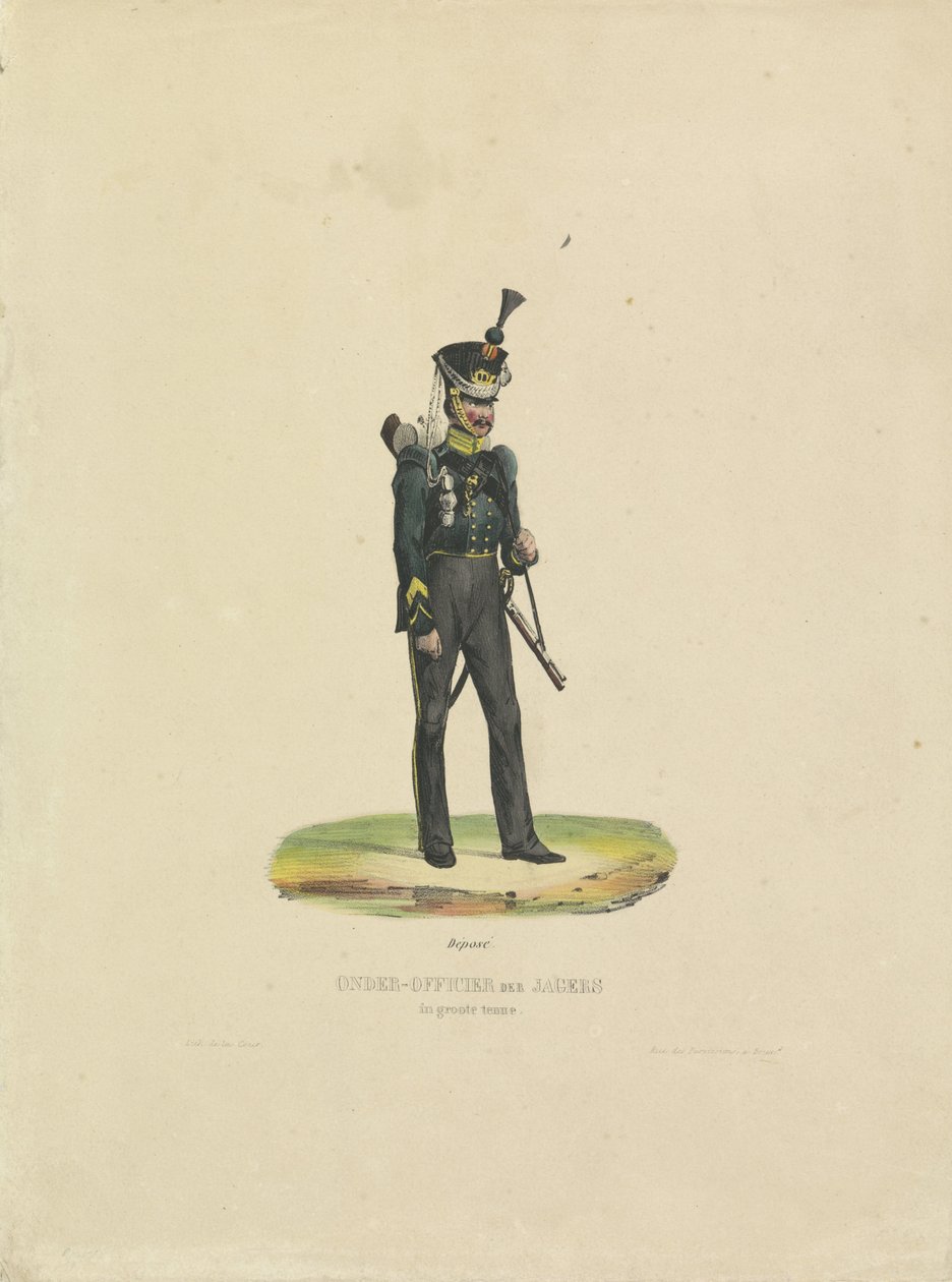 身着盛装的猎人，1820-1825 年
身着盛装的猎人士官（物品上的标题） 作者 德拉库尔