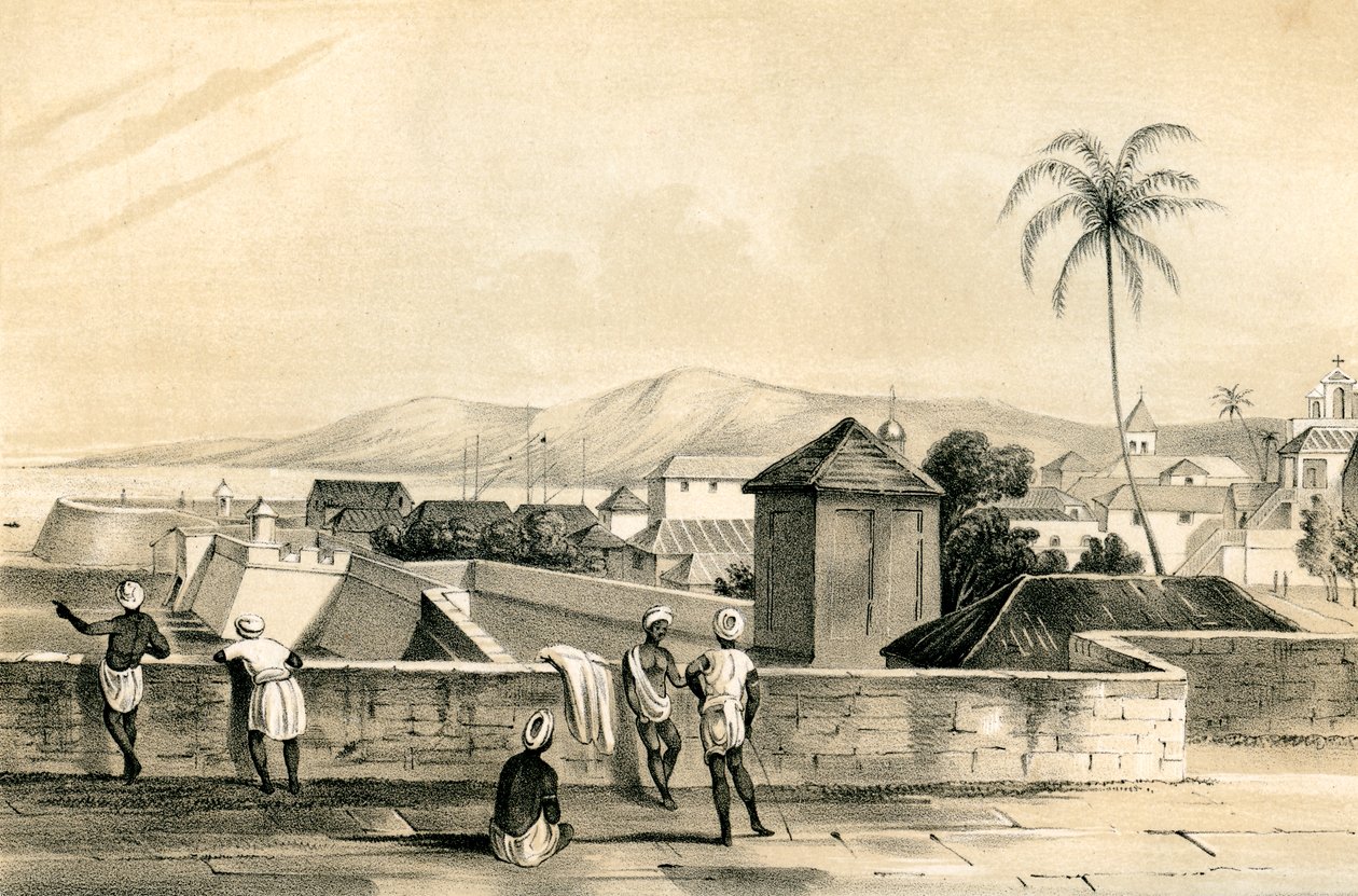 果阿，从上帷幕看》，印度，1847年。 作者 迪恩公司