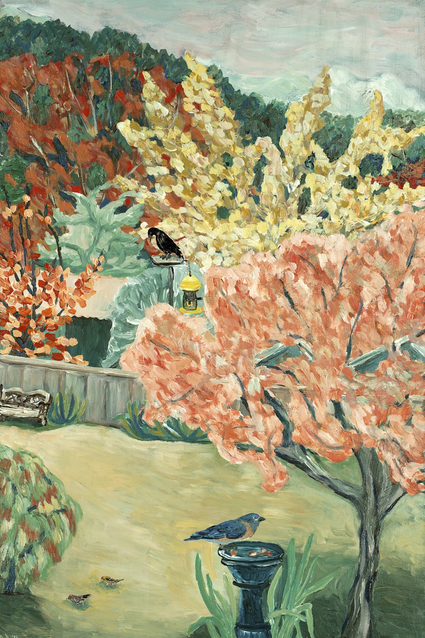 后院秋天，2016（丙烯酸画布） 作者 黛博拉·伊芙·阿拉斯特拉