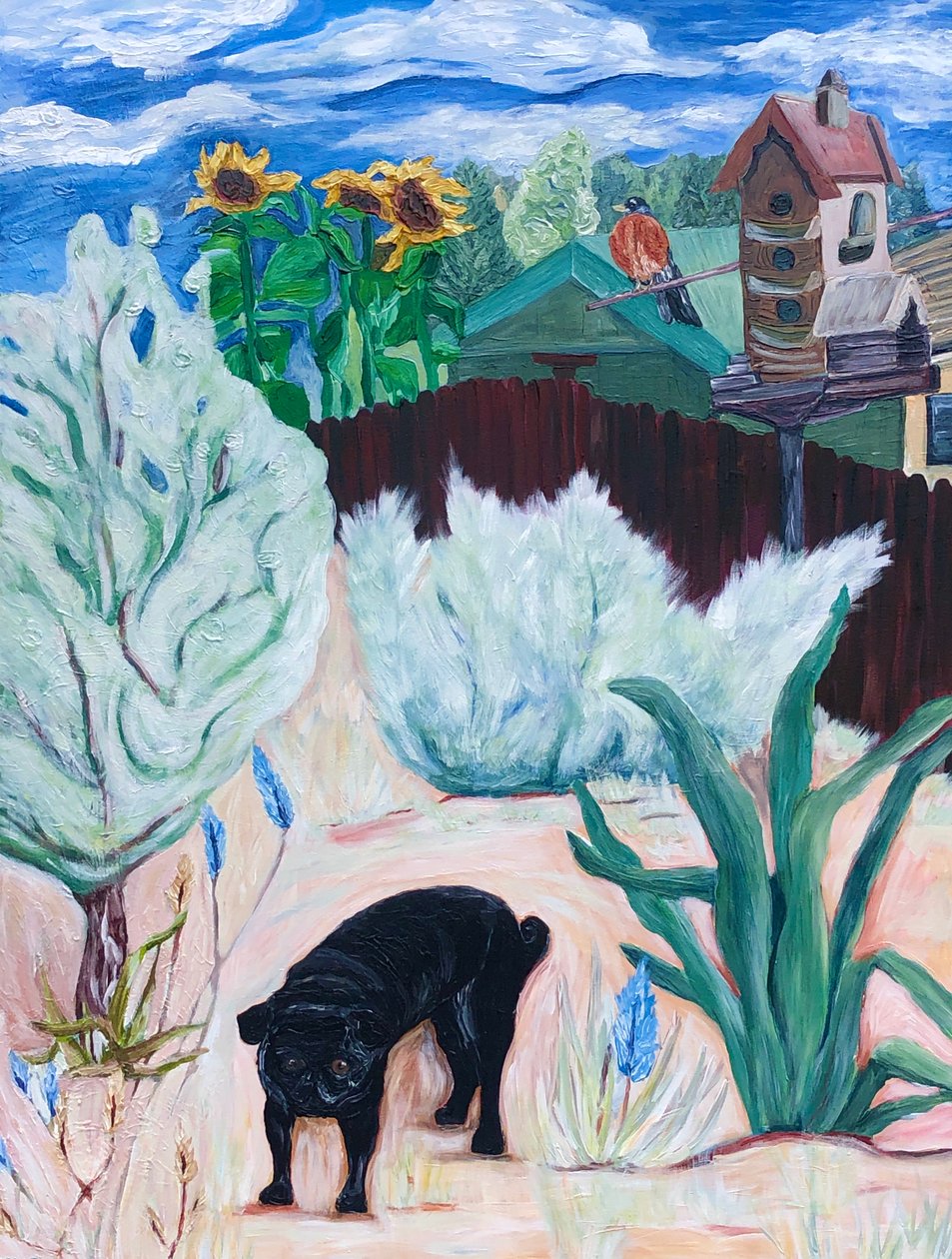 后院哈巴狗，2016（丙烯酸画布） 作者 黛博拉·伊芙·阿拉斯特拉