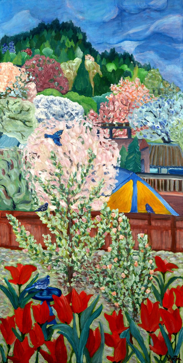 青鸟的春天，2012 年（丙烯酸画布） 作者 黛博拉·伊芙·阿拉斯特拉