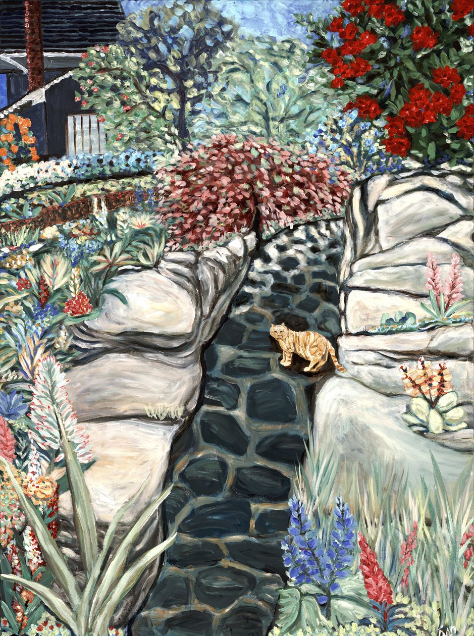 鹅卵石路，2019（丙烯酸画布） 作者 黛博拉·伊芙·阿拉斯特拉