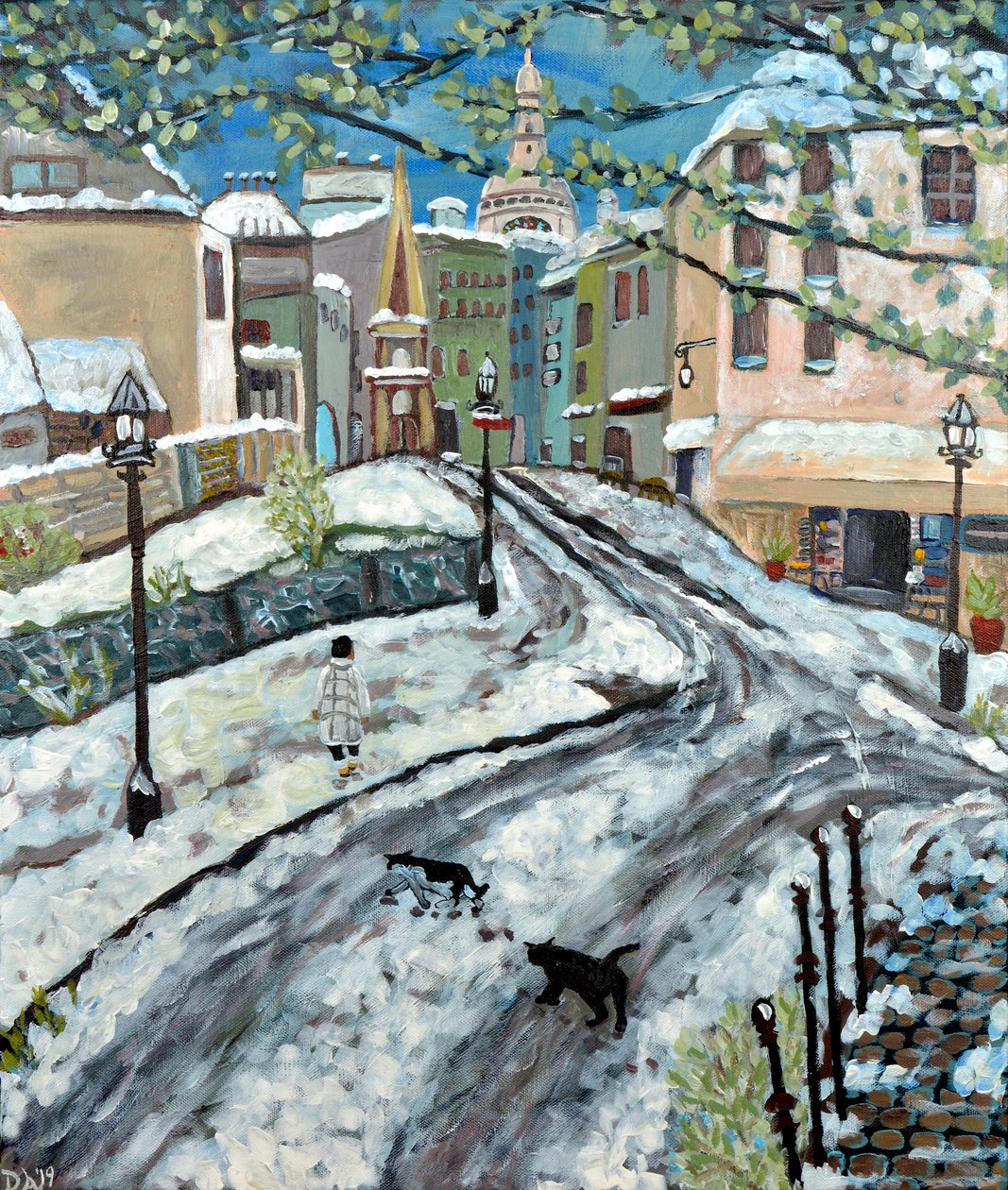 初雪，2020 年（丙烯酸画布） 作者 黛博拉·伊芙·阿拉斯特拉