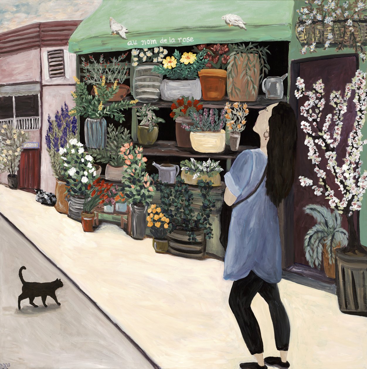 圣日耳曼花店》，2018 年（丙烯酸画布） 作者 黛博拉·伊芙·阿拉斯特拉