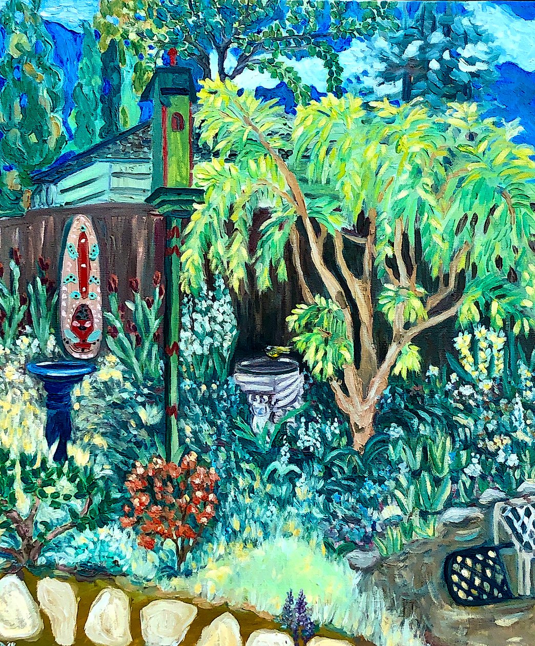 花园景观，2020 年（布面油画） 作者 黛博拉·伊芙·阿拉斯特拉