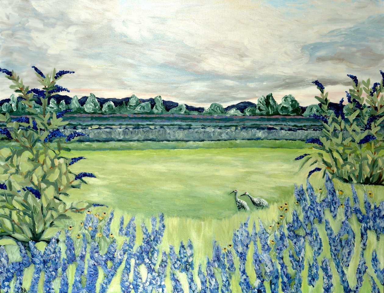 薰衣草田，2015（丙烯酸画布） 作者 黛博拉·伊芙·阿拉斯特拉