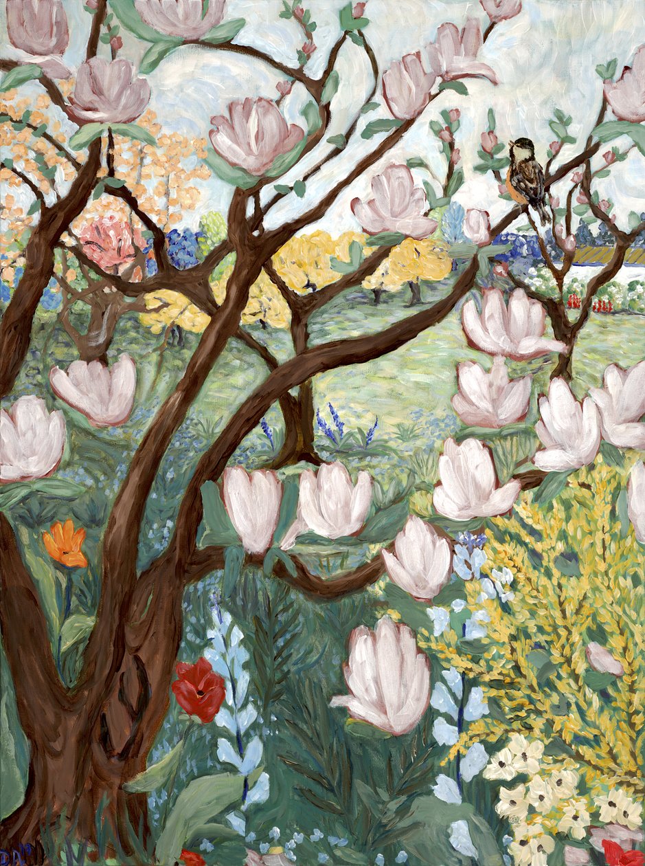 玉兰树，2019（丙烯酸画布） 作者 黛博拉·伊芙·阿拉斯特拉