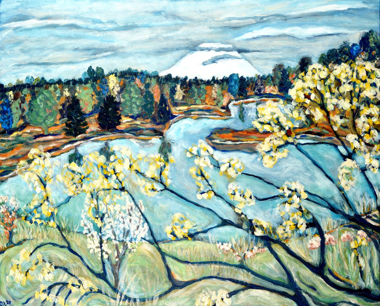 海伦山风景，2020 年（丙烯酸画布） 作者 黛博拉·伊芙·阿拉斯特拉
