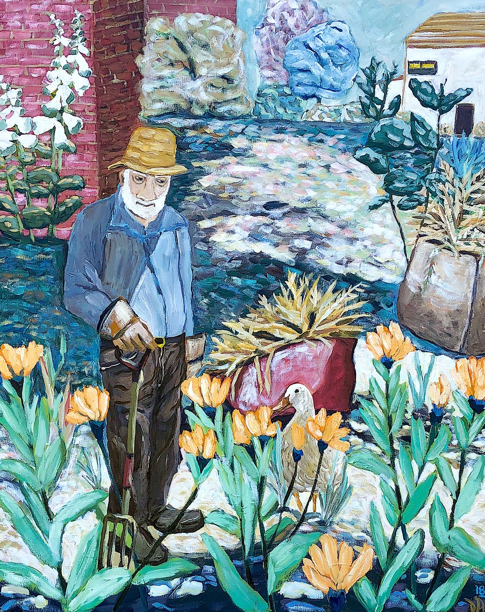 邻居的鸭子》，2018 年，丙烯酸画布 作者 黛博拉·伊芙·阿拉斯特拉