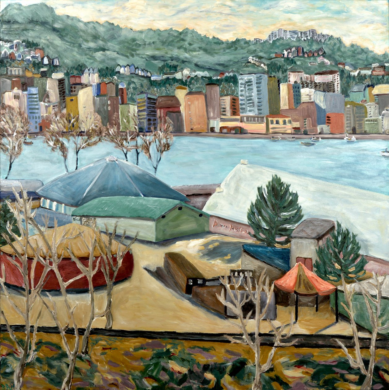 橡树冬景，2019（丙烯酸画布） 作者 黛博拉·伊芙·阿拉斯特拉