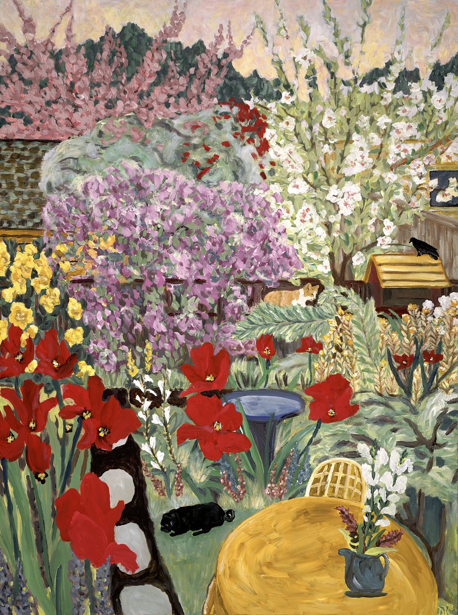 赭石桌，2017（丙烯酸画布） 作者 黛博拉·伊芙·阿拉斯特拉