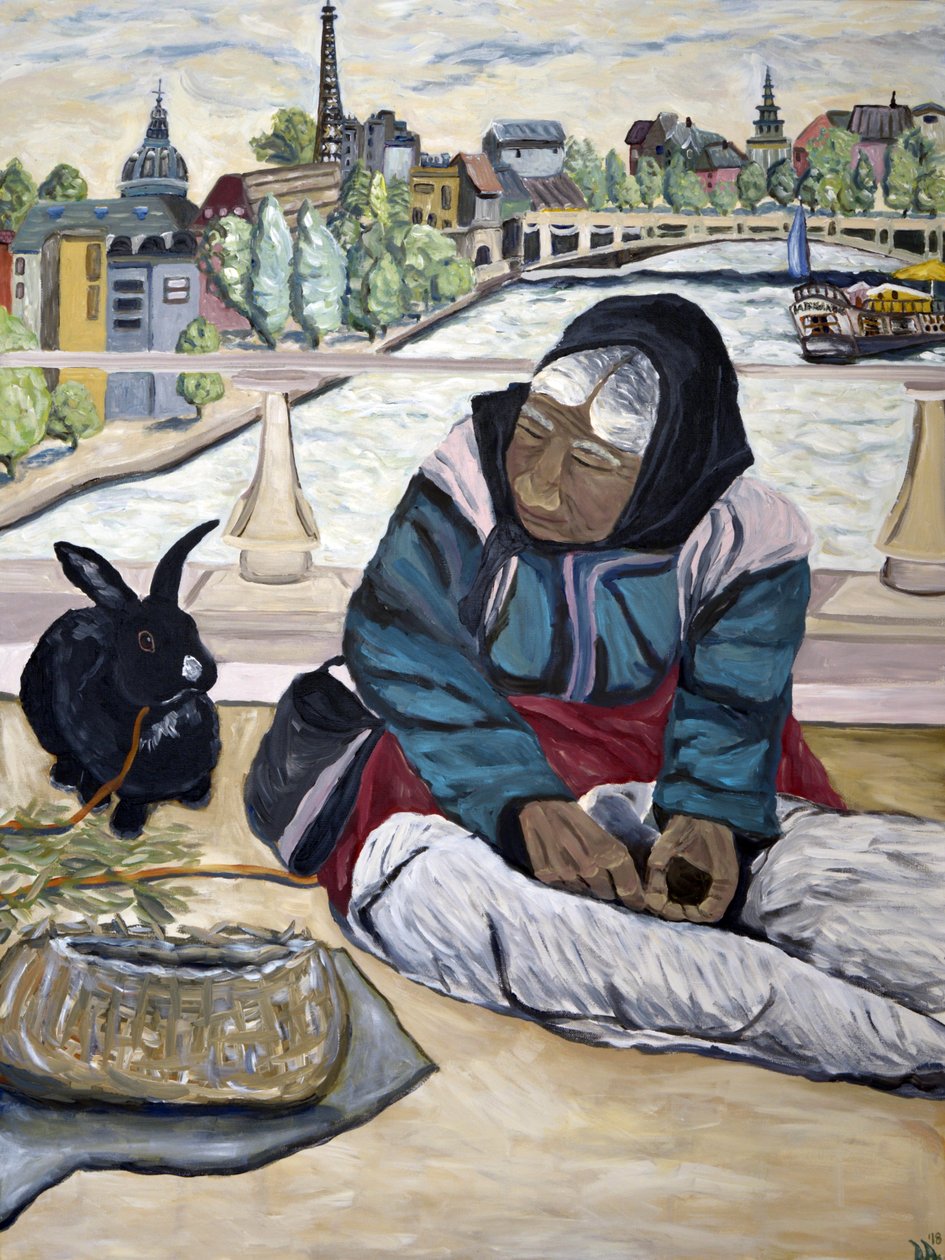 巴黎人，2017（丙烯酸画布） 作者 黛博拉·伊芙·阿拉斯特拉