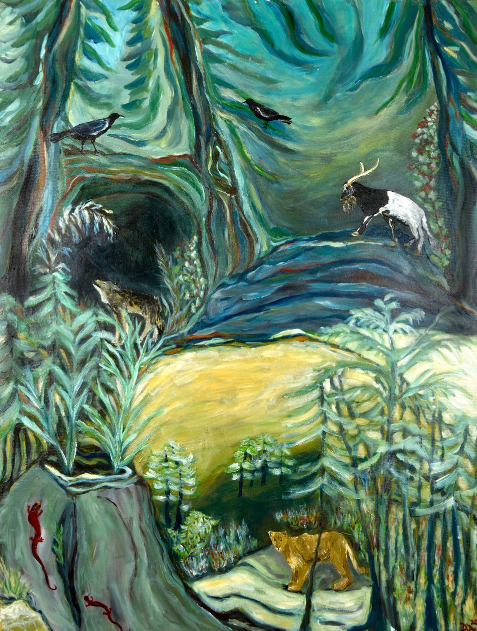 再生长》，2021 年（丙烯酸画布） 作者 黛博拉·伊芙·阿拉斯特拉