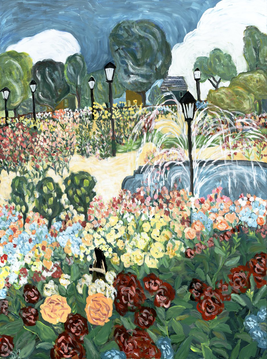玫瑰园》，2019 年（丙烯酸画布） 作者 黛博拉·伊芙·阿拉斯特拉