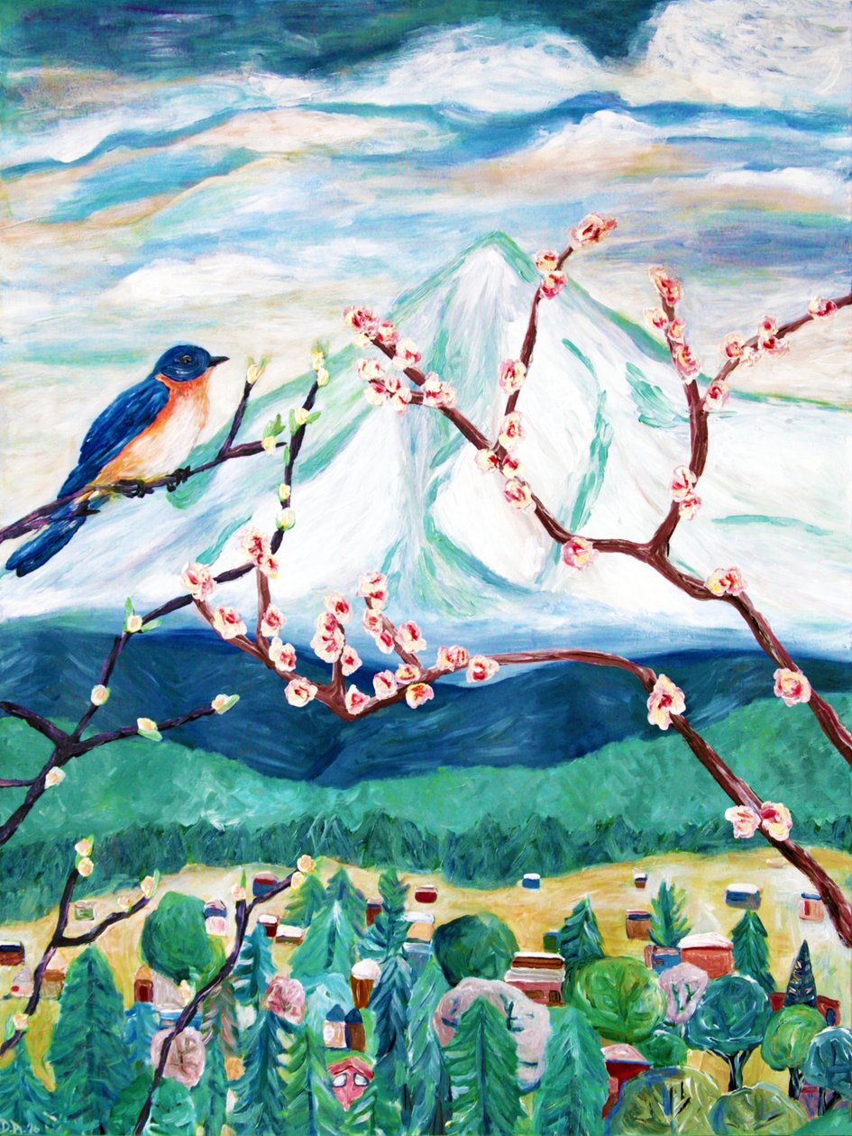 春的迹象，2016（丙烯酸画布） 作者 黛博拉·伊芙·阿拉斯特拉