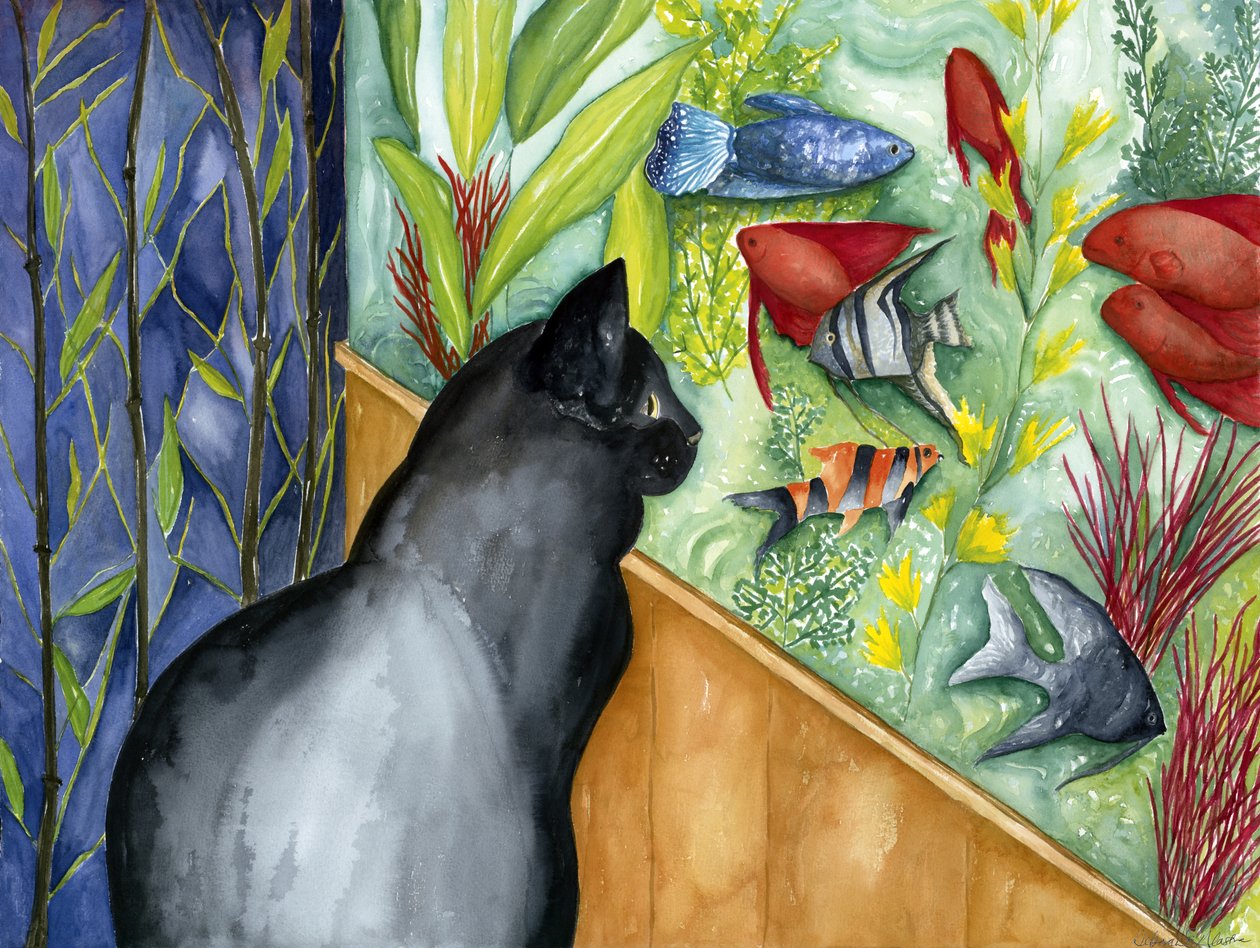 托比的鱼》，2002 年（水彩画） 作者 黛博拉·伊芙·阿拉斯特拉