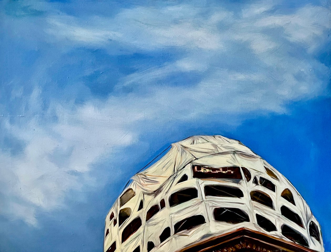 穹顶维修》，2001 年（布面油画） 作者 黛博拉·史蒂文森