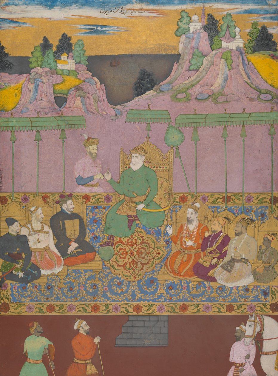 Bijapur之家，c.1680（墨水，不透明水彩，金色和银色在纸上） 作者 德卡尼学校