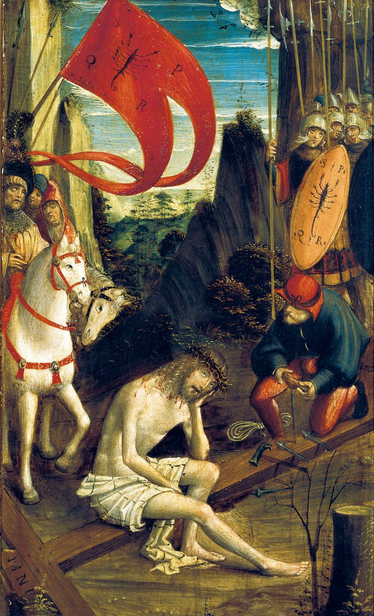 基督的沉思，c。 1520（面板上的油和蛋彩画） 作者 被告法拉利