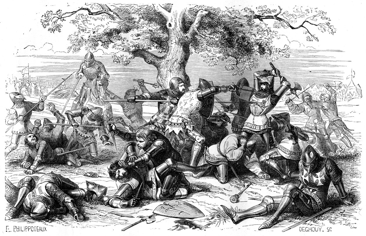 三十名法国骑士与英国人战斗，布列塔尼，法国，1351 1882-1884 作者 德古