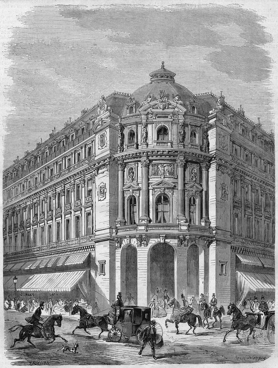Project of the façade of the new theatre of Vaudeville at the corner of Boulevard des Capucines and Rue de la Chaussée-d