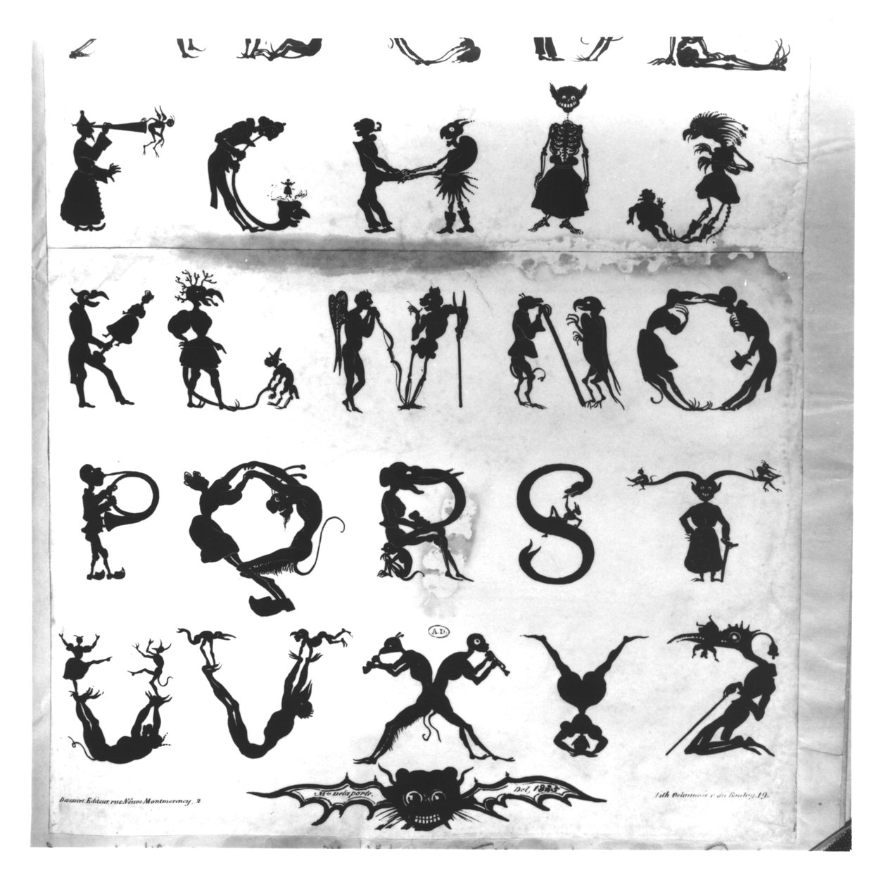 恶魔字母，由Delannois雕刻，1825年（细节见184307,184308,184310至184312） 作者 德拉波特