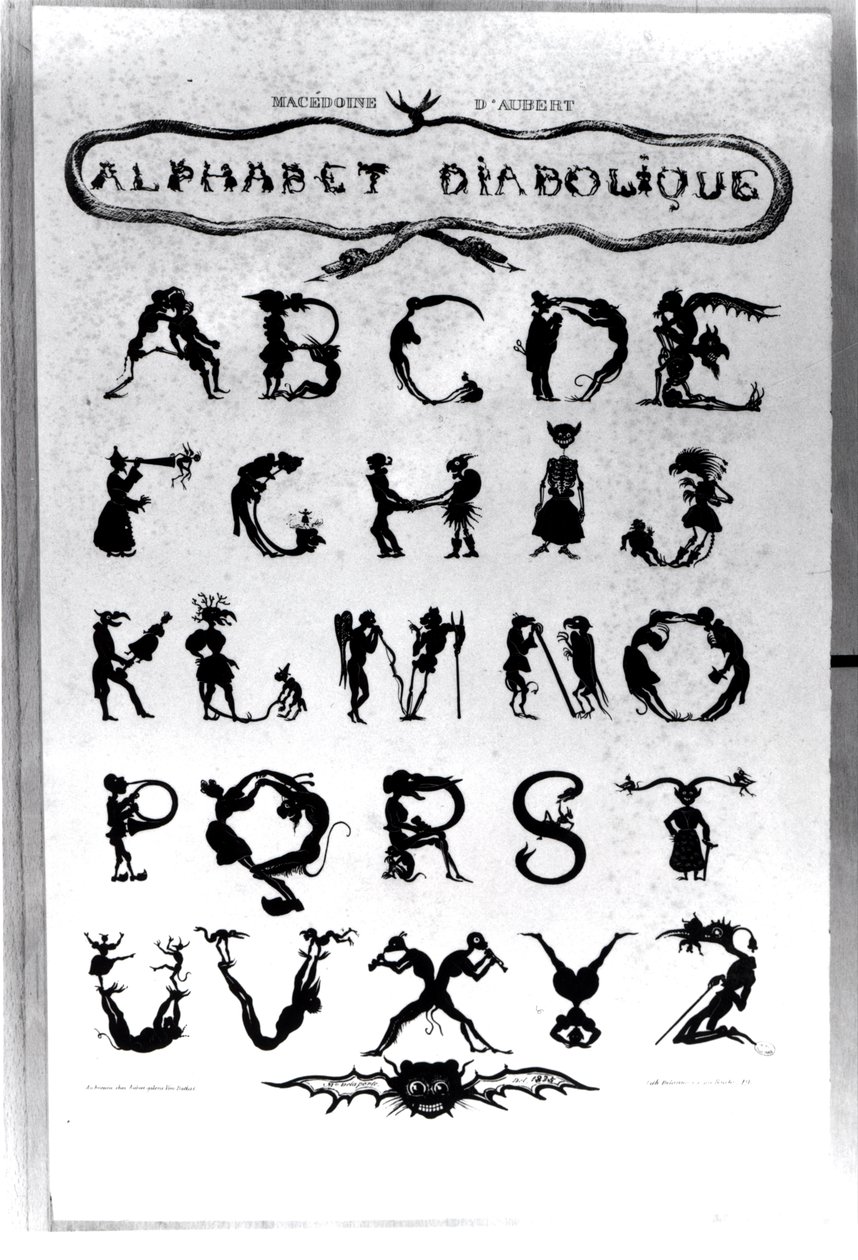 恶魔字母，由Delannois雕刻，1825年 作者 德拉波特