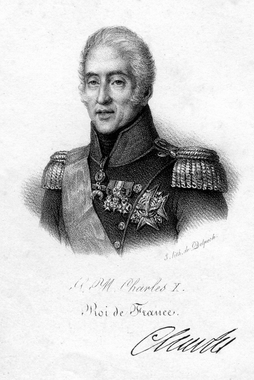 法国国王查理十世（Charles X），十九世纪。 作者 德尔佩奇