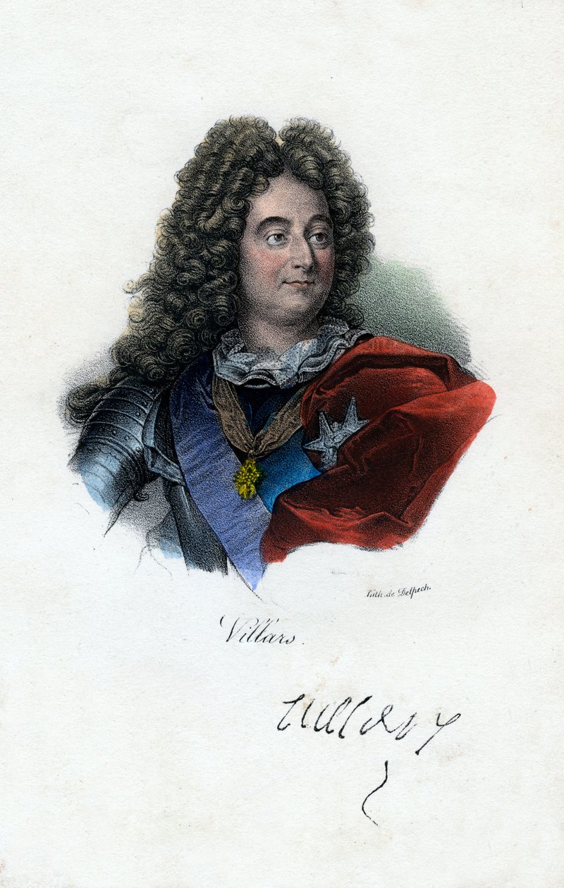克劳德·路易斯·赫克托·德·比拉尔（Claude Louis Hector de Villars），法国将军，19世纪。 作者 德尔佩奇