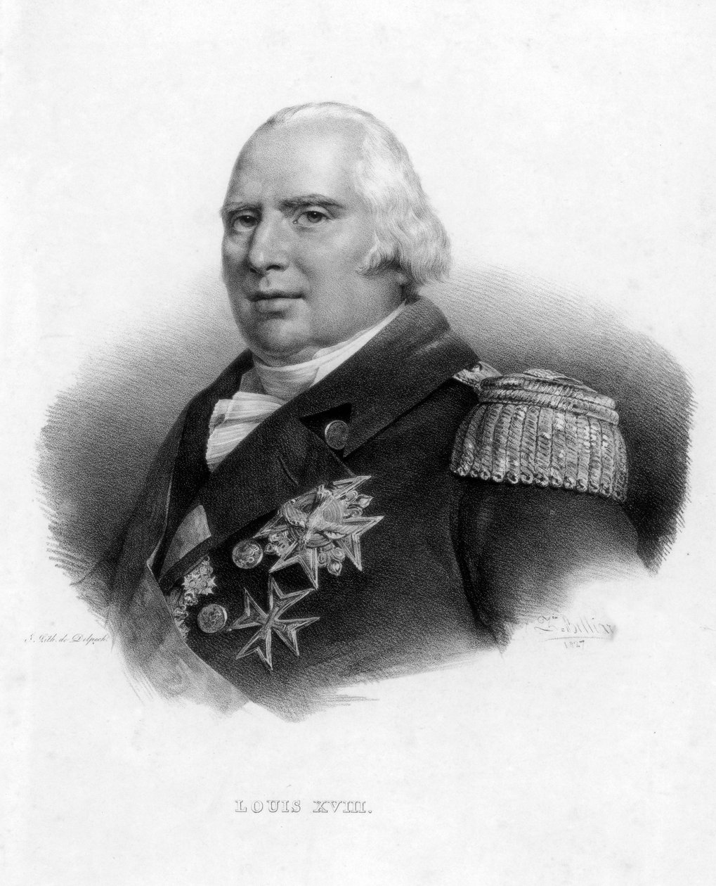 法国国王路易十八，1827年。 作者 德尔佩奇