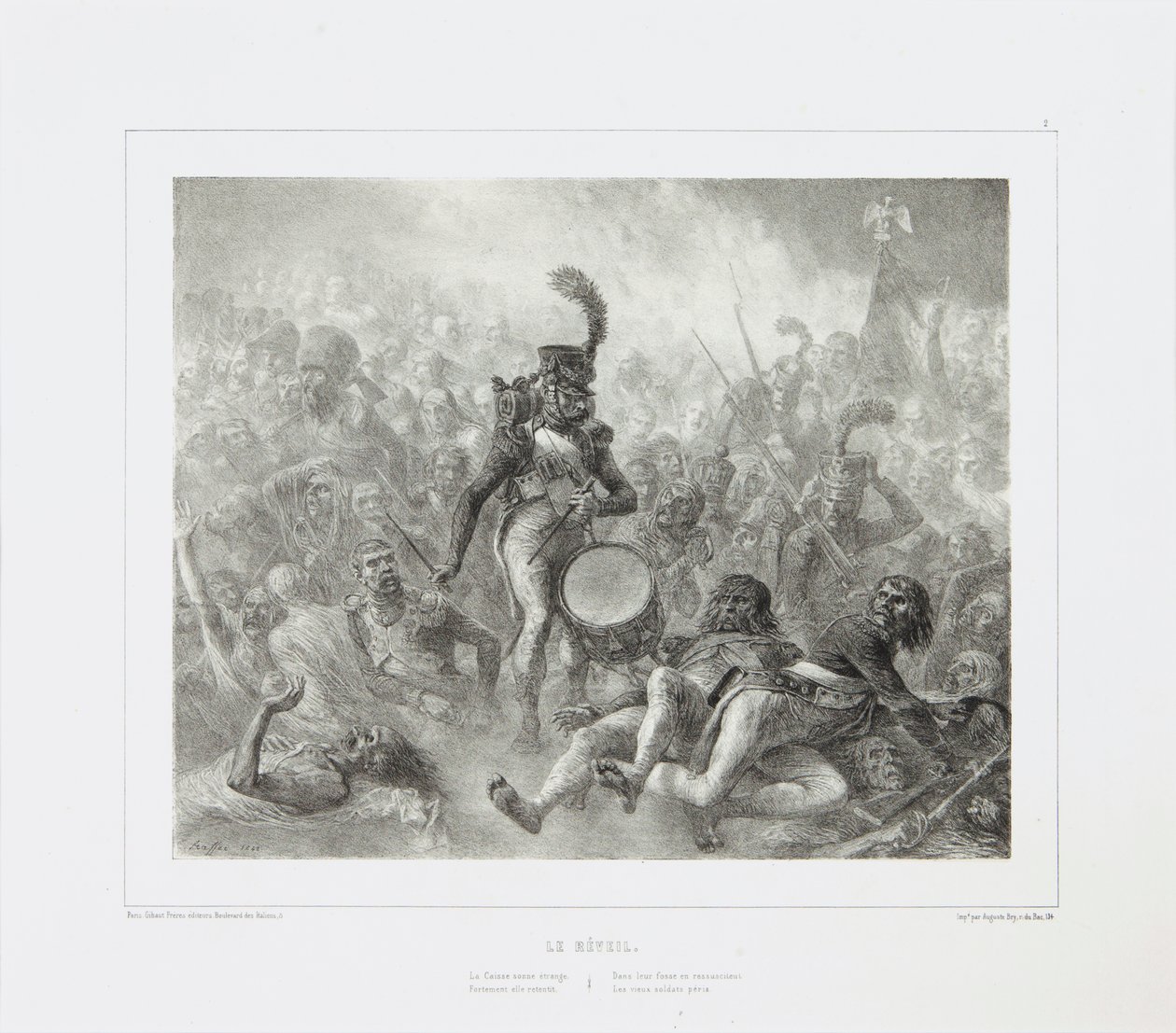 1842年，鼓唤醒死亡士兵 作者 丹尼斯·奥古斯特·玛丽·拉夫特