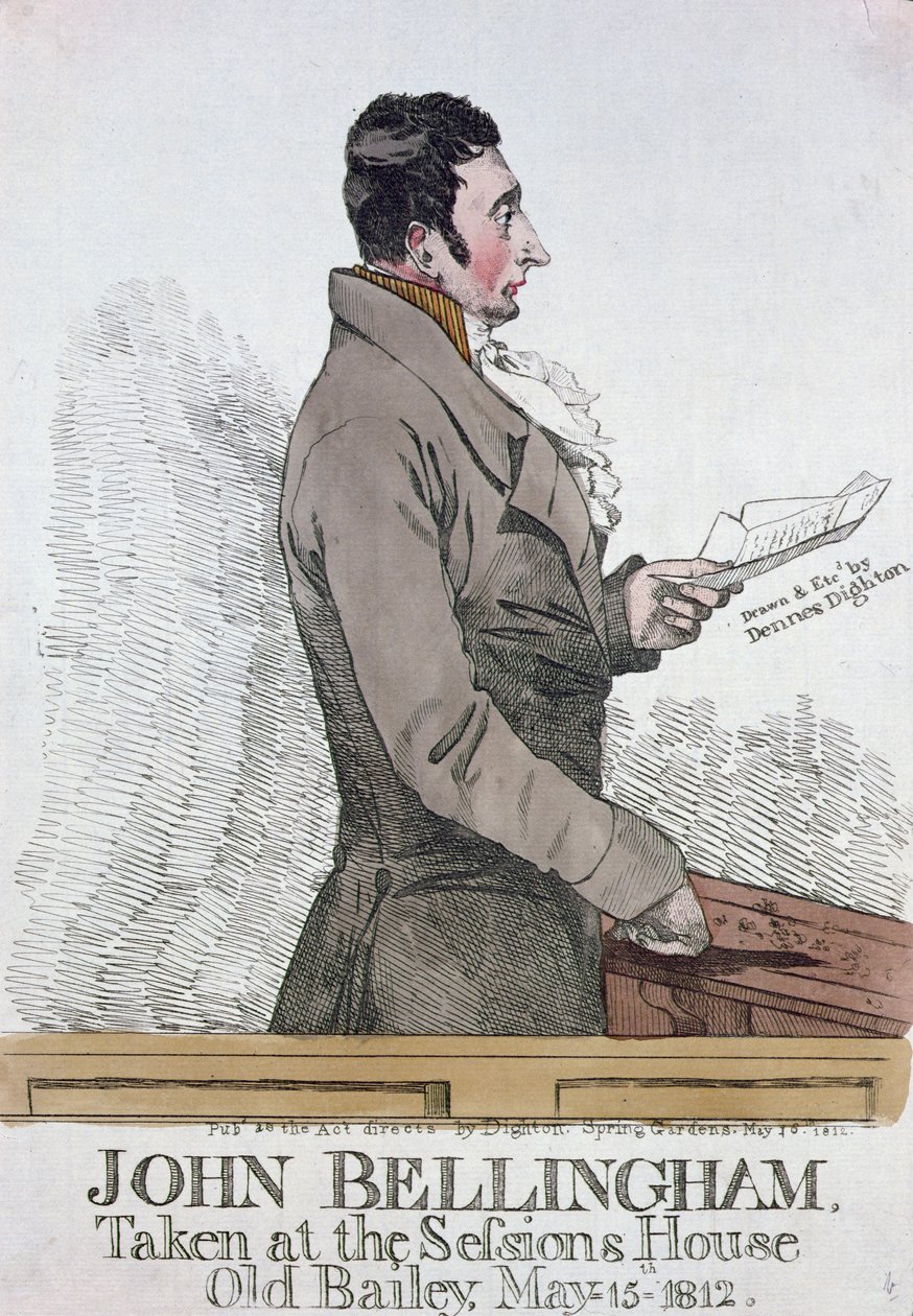John Bellingham的肖像（1770-1812）1812（彩色蚀刻） 作者 丹尼斯·戴顿