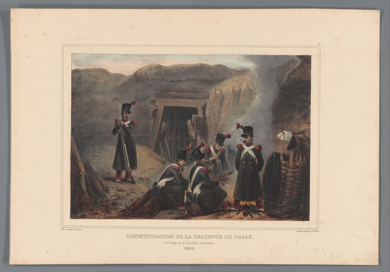 Militairen bij een mijngang, 1832 年
福斯下降的通信（物品上的标题）
Dessins faits d