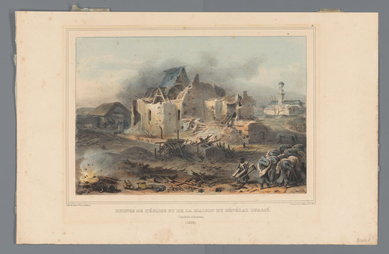 Ruïnes van de kerk en het huis van generaal Chassé，1832 年
Ruines de l