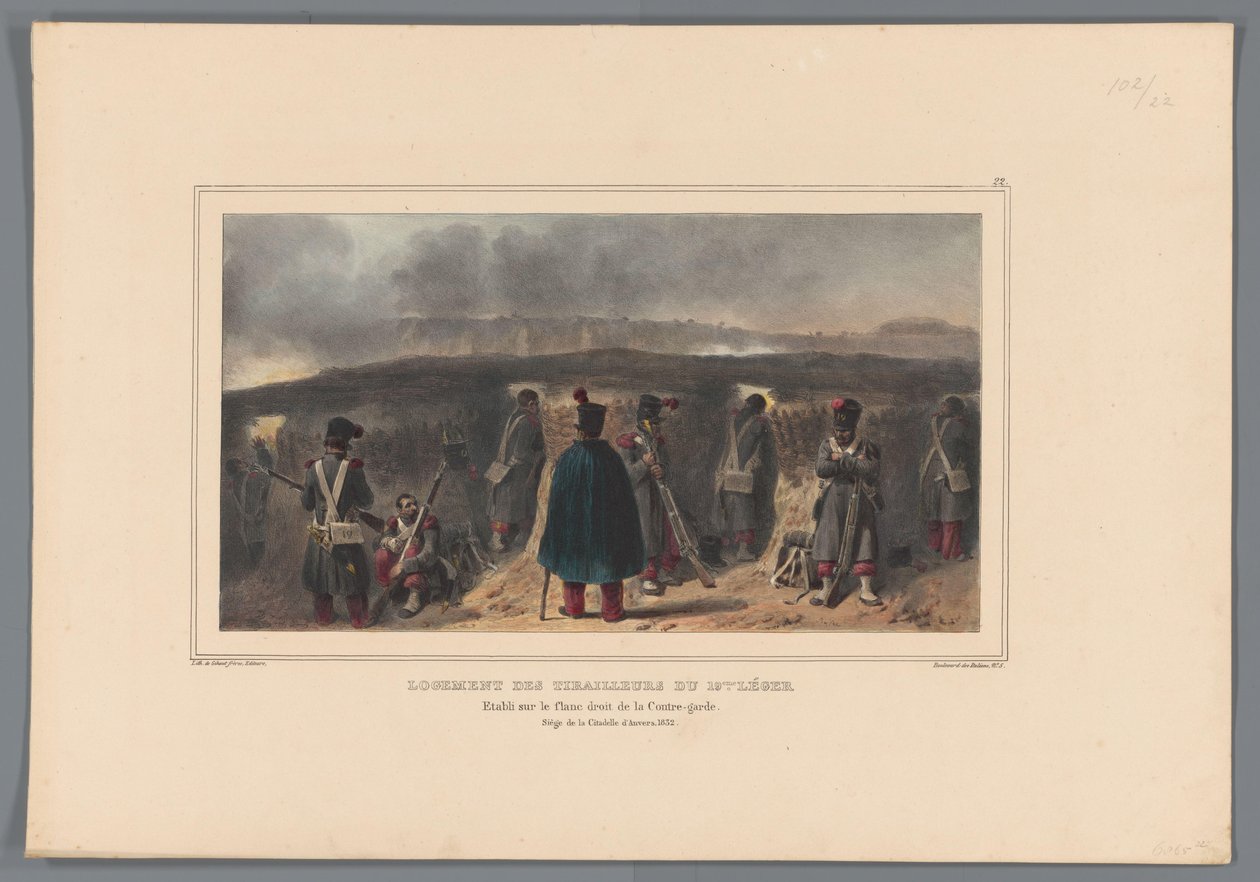 Schutters achter een borstwering, 1832 年
19 世纪步枪手的住所（标题见实物）
Dessins faits d