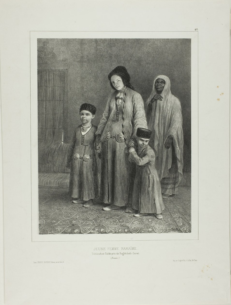 年轻的 Karaïme 妇女，克里米亚 Baghtcheh-Saraï 附近的 Tchioufout-Galech 作者 丹尼斯·奥古斯特·玛丽·拉夫特