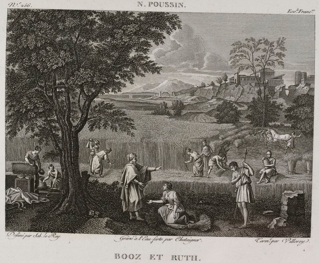 Denis-Sébastien Leroy、Antoine-Claude-François Villerey 和 Chataigner - Booz 和 Ruth，取材于尼古拉斯-普桑（Nicolas Poussin）--1802-1815 年 作者 丹尼斯·塞巴斯蒂安·勒罗伊