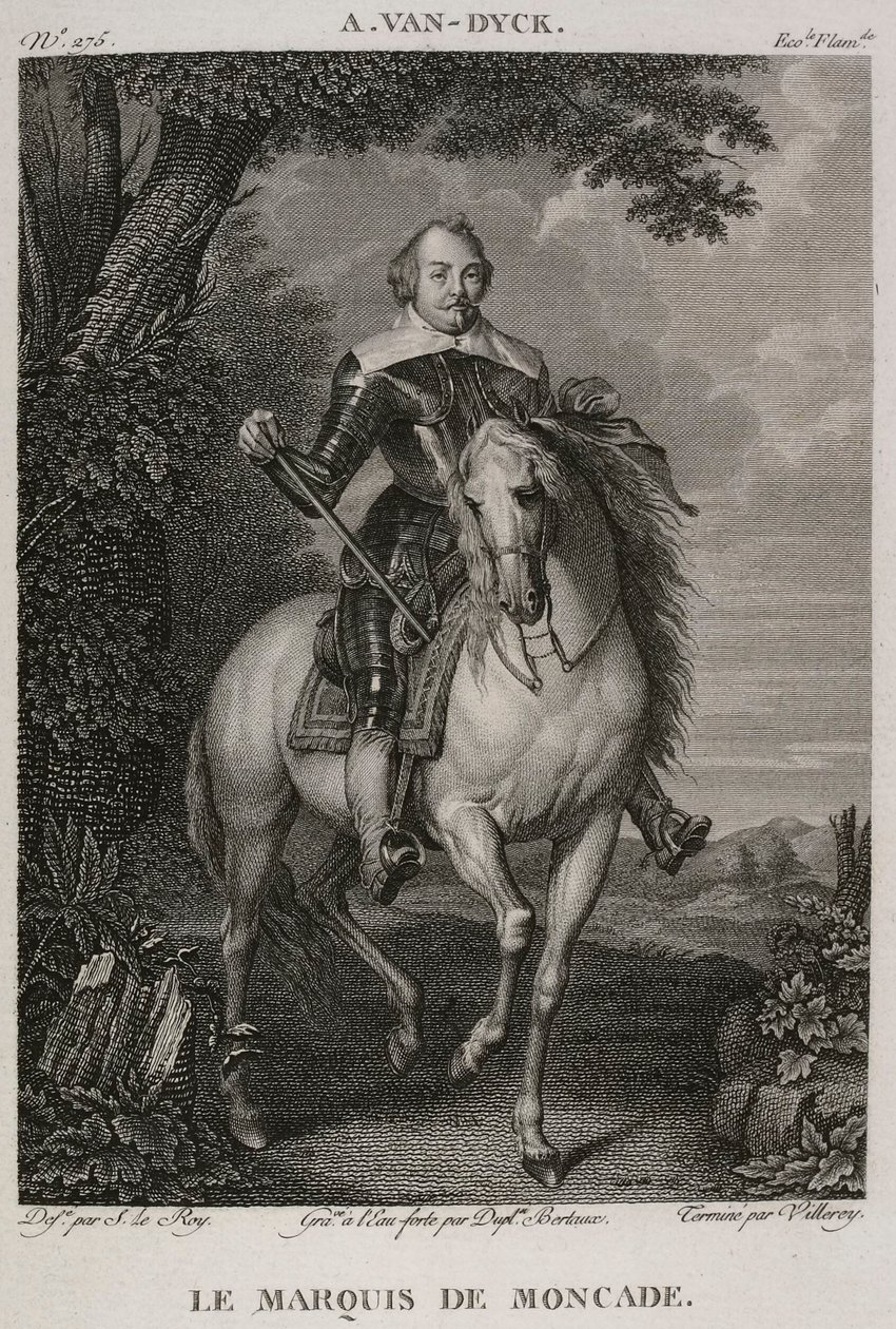 Denis-Sébastien Leroy、Antoine-Claude-François Villerey 和 Jean Duplessis-Bertaux - 《蒙卡德侯爵》，取材于安托万-凡-戴克（Antoine van Dyck），1802-1815 年 作者 丹尼斯·塞巴斯蒂安·勒罗伊