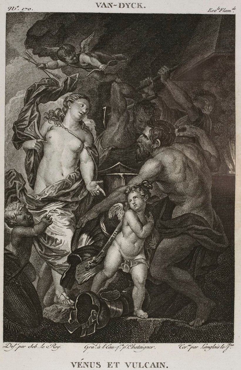 Denis-Sébastien Leroy、Chataigner 和 Langlois le jeune - 维纳斯与火神，取材于安托万-凡-戴克（Antoine van Dyck）--1802-1815 年 作者 丹尼斯·塞巴斯蒂安·勒罗伊