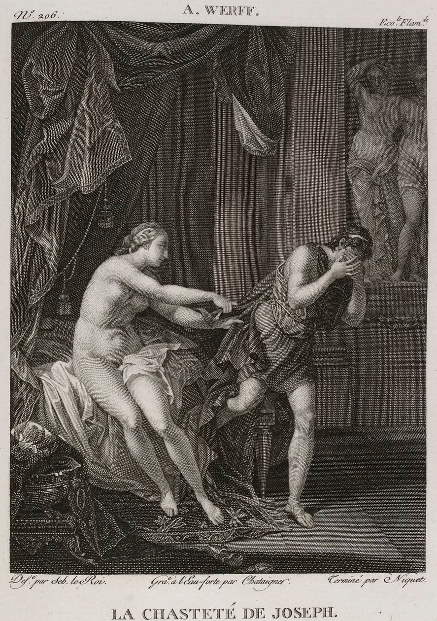 Denis-Sébastien Leroy、Chataigner 和 Niquet - 约瑟夫的贞洁，取材于 Adriaen van der Werff - 1802-1815 年 作者 丹尼斯·塞巴斯蒂安·勒罗伊