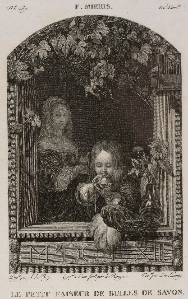 Denis-Sébastien Leroy、Lerouge 和 De Launay - 《小肥皂泡制造者》，取材于老弗朗茨-凡-米里斯（Frans van Mieris the Elder） - 1802-1815 年 作者 丹尼斯·塞巴斯蒂安·勒罗伊