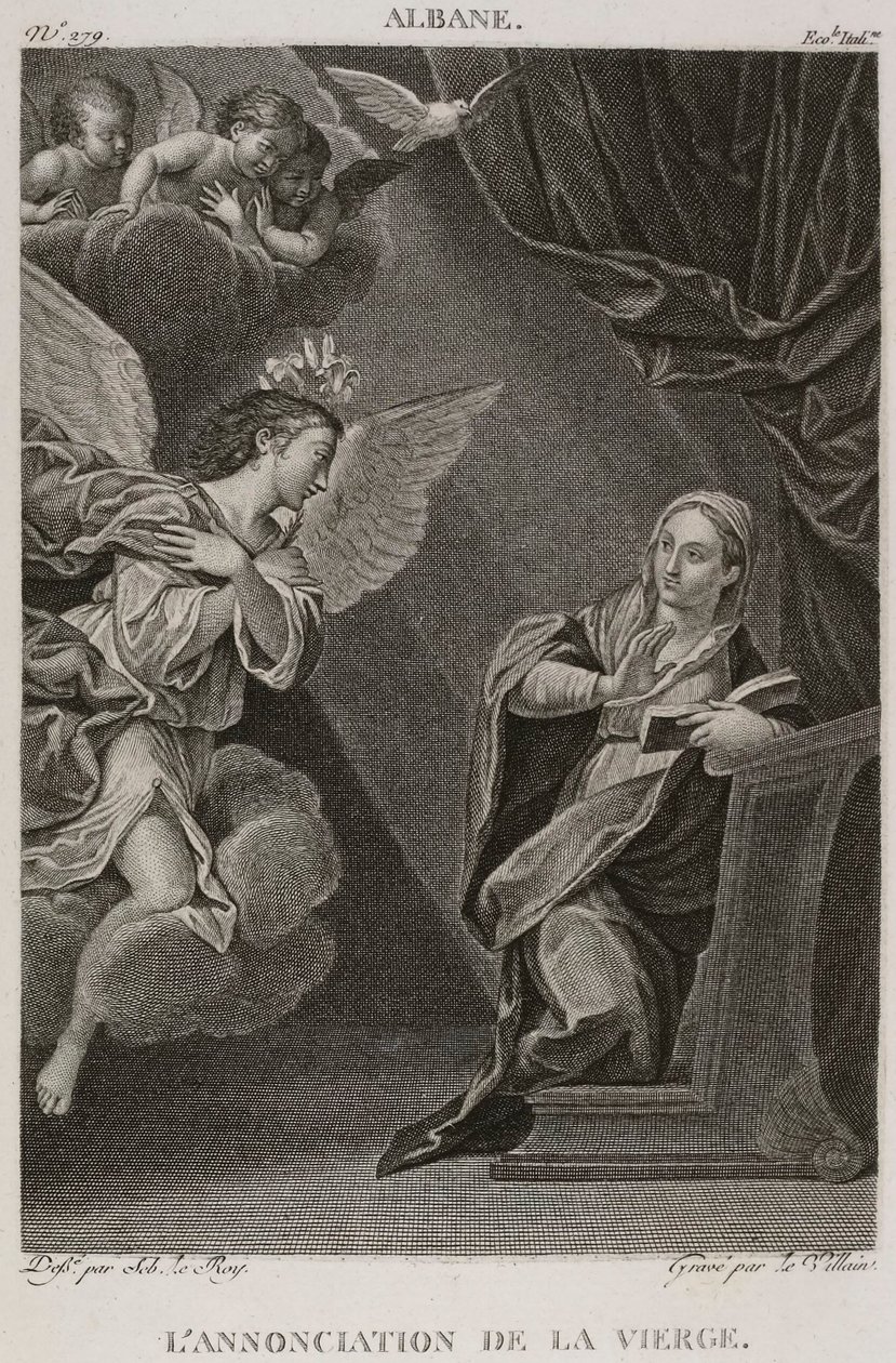Denis-Sébastien Leroy et Le Villain - 圣母领报，取材于弗朗切斯科-阿尔巴尼（Francesco Albani） - 1802-1815 年 作者 丹尼斯·塞巴斯蒂安·勒罗伊