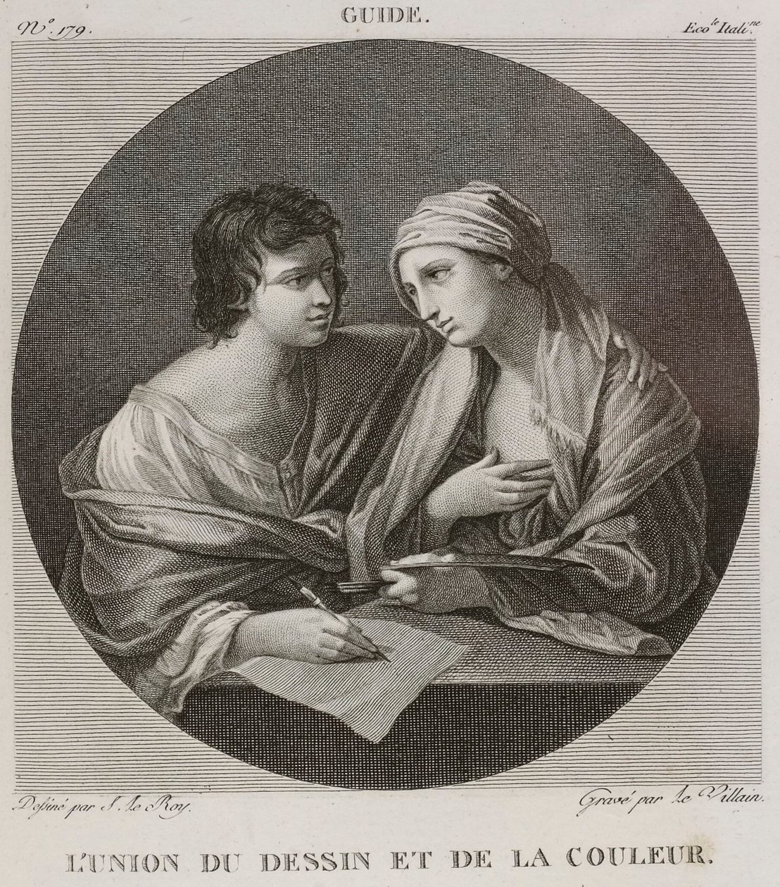 Denis-Sébastien Leroy 和 Le Villain - 素描与色彩的结合，仿 Guido Reni - 1802-1815 年 作者 丹尼斯·塞巴斯蒂安·勒罗伊