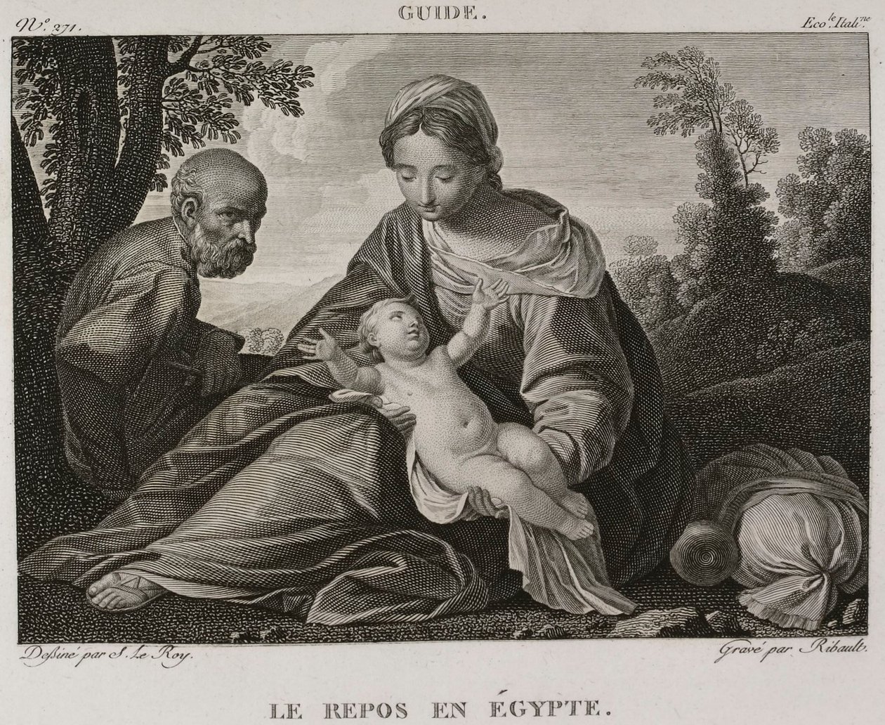 Denis-Sébastien Leroy et Ribault - 《埃及的休息》，仿 Guido Reni - 1802-1815 年 作者 丹尼斯·塞巴斯蒂安·勒罗伊
