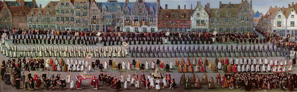 1615年5月31日在布鲁塞尔的Ommegang：Notre Dame de Sablon游行 作者 丹尼斯·范·阿尔斯洛特