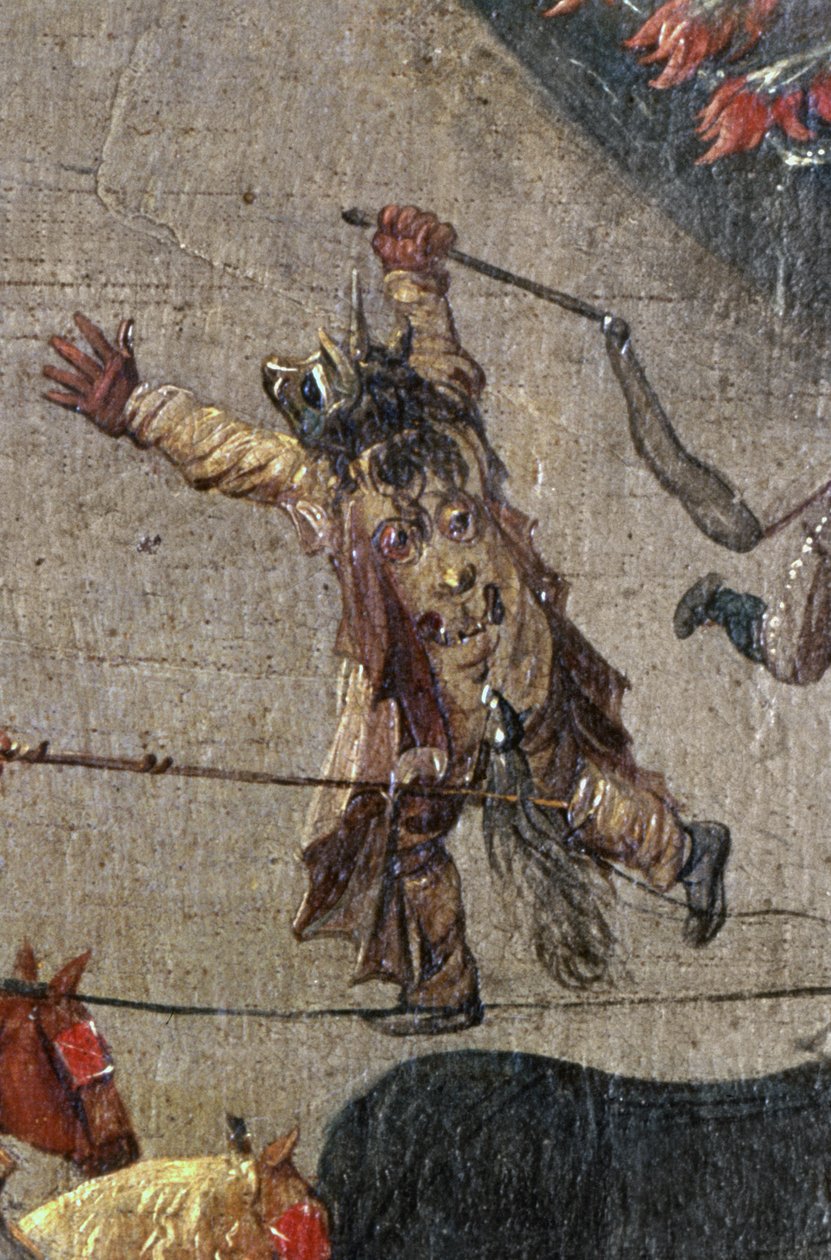 1615年5月31日布鲁塞尔Ommeganck的大公伊莎贝拉的胜利，一个打扮的魔鬼形象的详细信息，1615 作者 丹尼斯·范·阿尔斯洛特